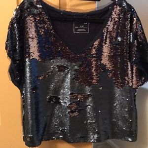 Oversized sequins top
